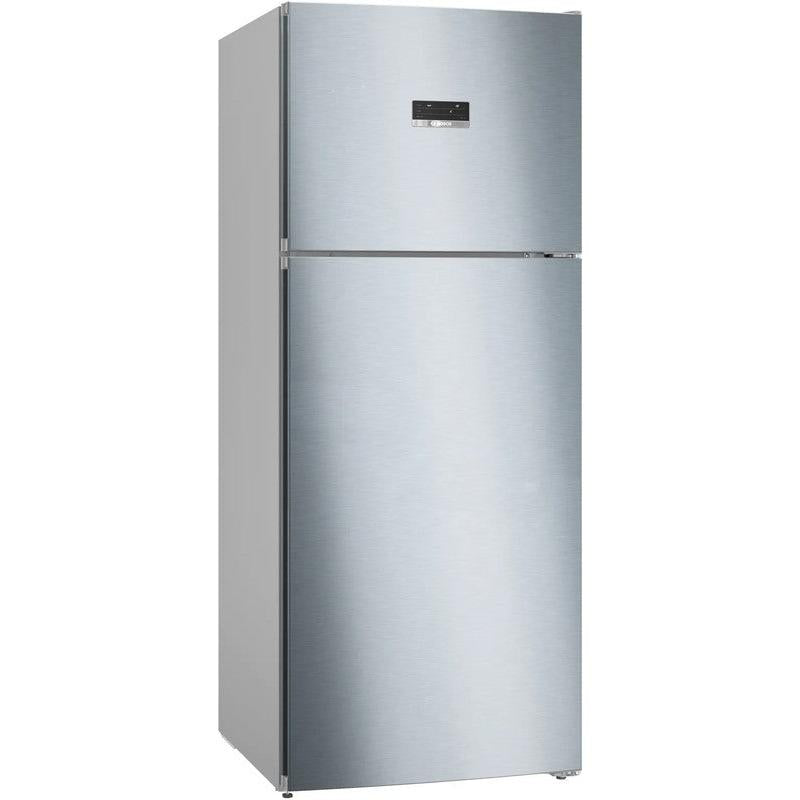 ثلاجة بفريزر علوي بوش Series 4 ، سعة 542 لتر ، نوفروست ، لا ، فضي - KDN76XI3E8