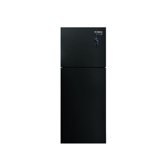 ثلاجة بفريزر علوي فريش FNT-MR470YGQMI ، سعة 397 لتر ، نوفروست ، لا ، اسود