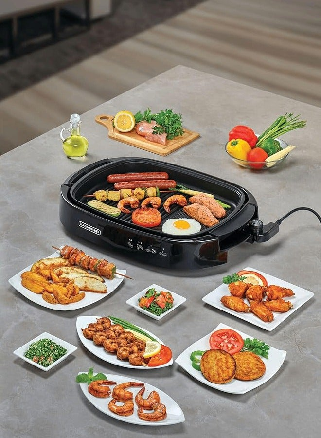 شواية كهرباء بلاك اند ديكر، اسود - GH1500-B5