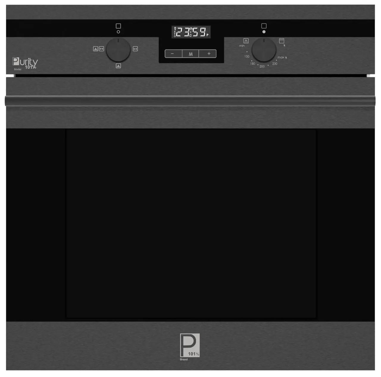 بيورتى فرن 60سم غاز اسود73 لتر ديجيتال FR PRO – Dark inox Built in Gas+Gas Oven with Turbo Fan
