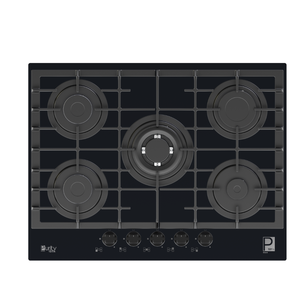 بيورتى مسطح غاز 70سم اسود زجاج 5 شعلة
HPT713G – Gas Hob 5 Eyes Heavy Duty Grids