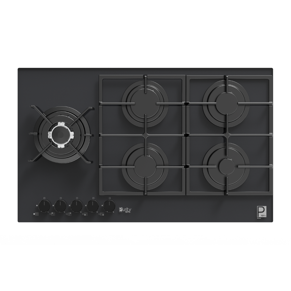 بيورتى مسطح 5 شعلة غاز اسود زجاج HPT912G – Gas Hob 5 Eyes Heavy Duty Grids