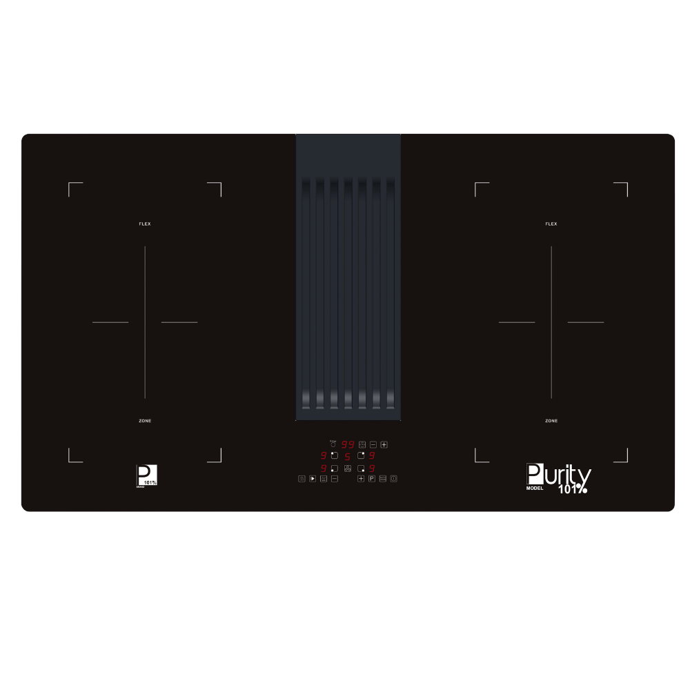 بيورتى مسطح 90سم كهرباء زجاج سيراميك اسود FTS472G3QWP 90CM – Built-in induction electric hob with hood