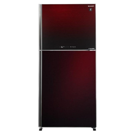 ثلاجة بفريزر علوي شارب SJ-GV69G-RD ، سعة 538 لتر ، لا ، احمر