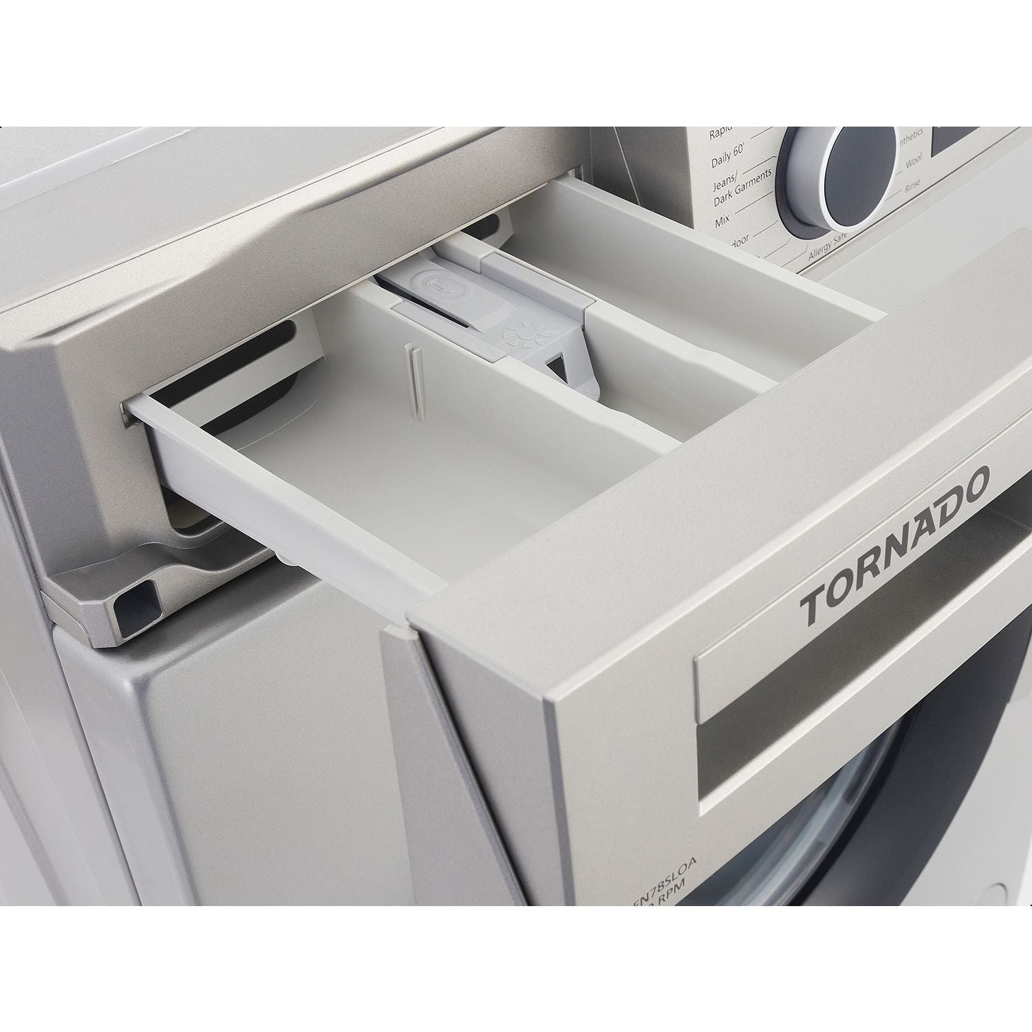غسالة ملابس تحميل امامي تورنيدو TWV-FN78SLOA ، سعة 7 كجم ، فضي