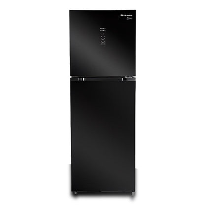 ثلاجة بفريزر علوي يونيون اير I-Cool ، سعة 350 لتر ، نوفروست ، لا ، اسود - URN-420LBG1A-DTHRBSM