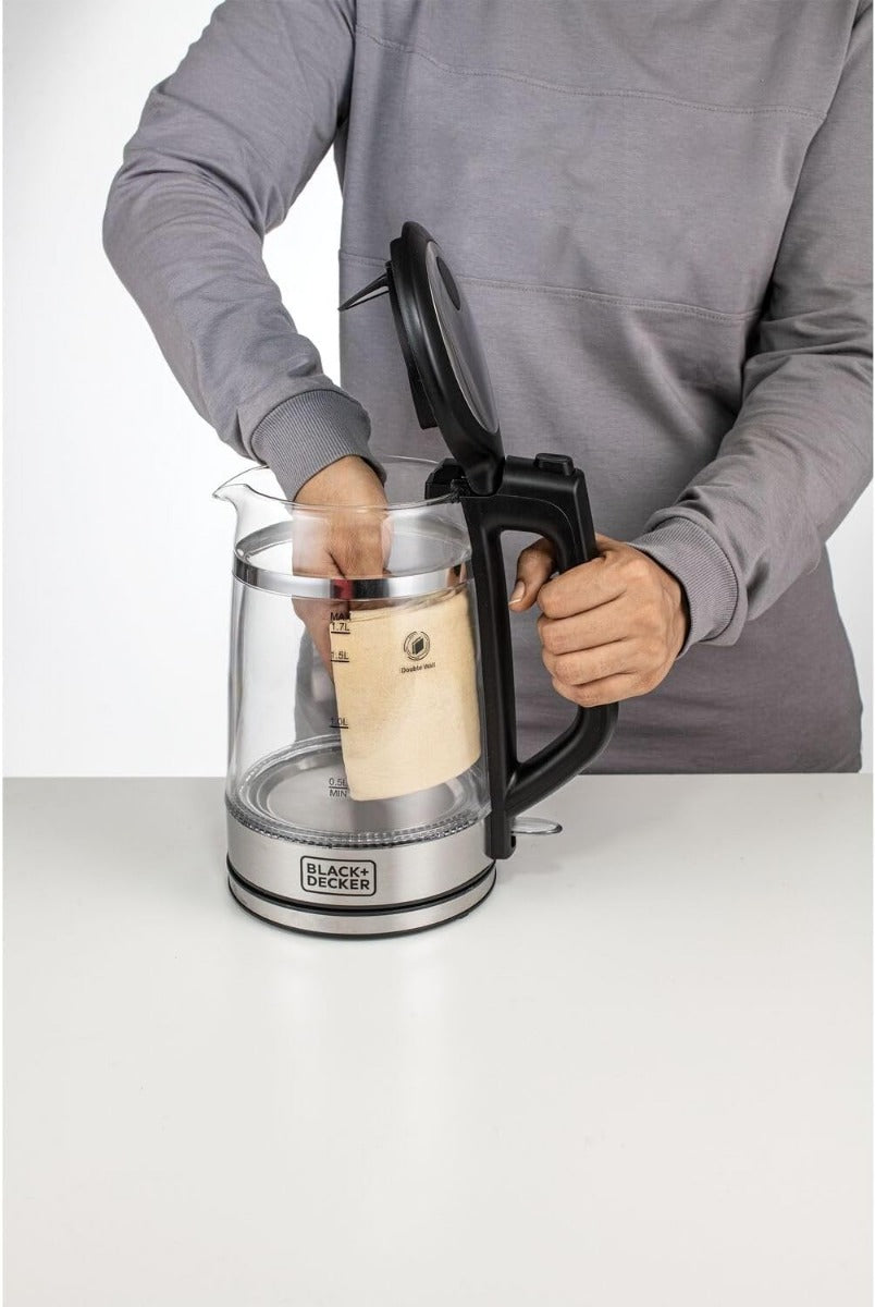 Black+Decker Electric Kettle, 1.7 Liters, 2200 Watts, Multi-Color - GK220-B5