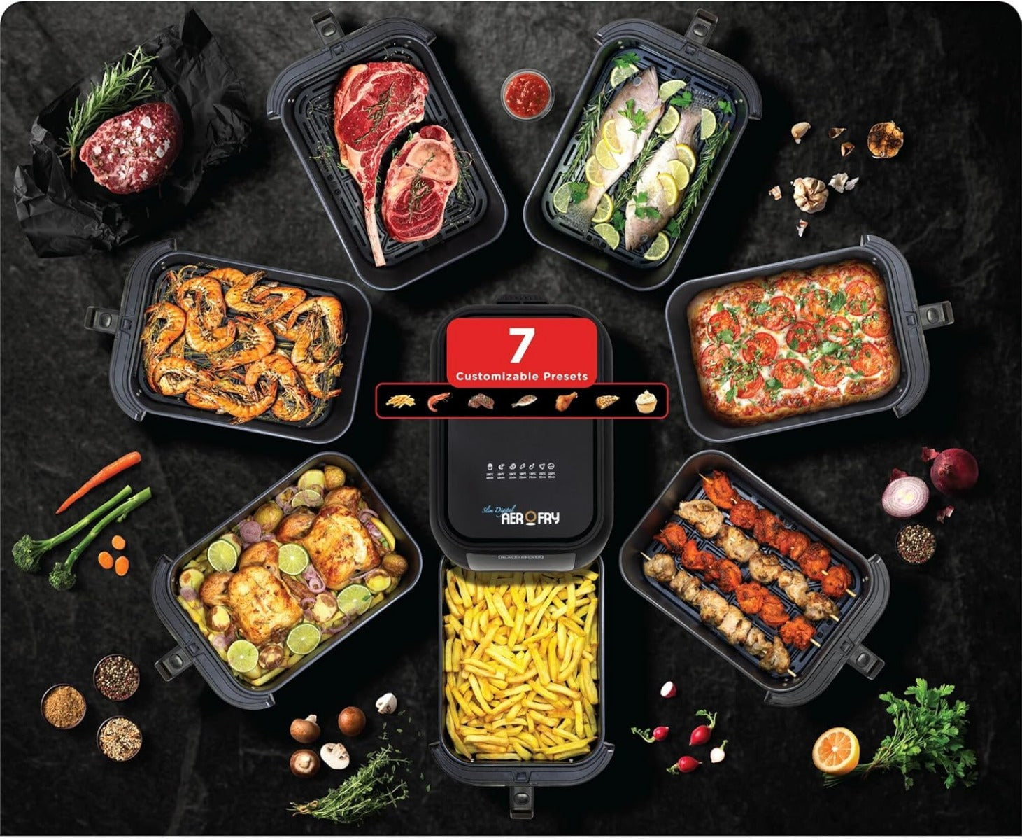 Black Decker Digital Air Fryer 8L 1700W SAF80-B5