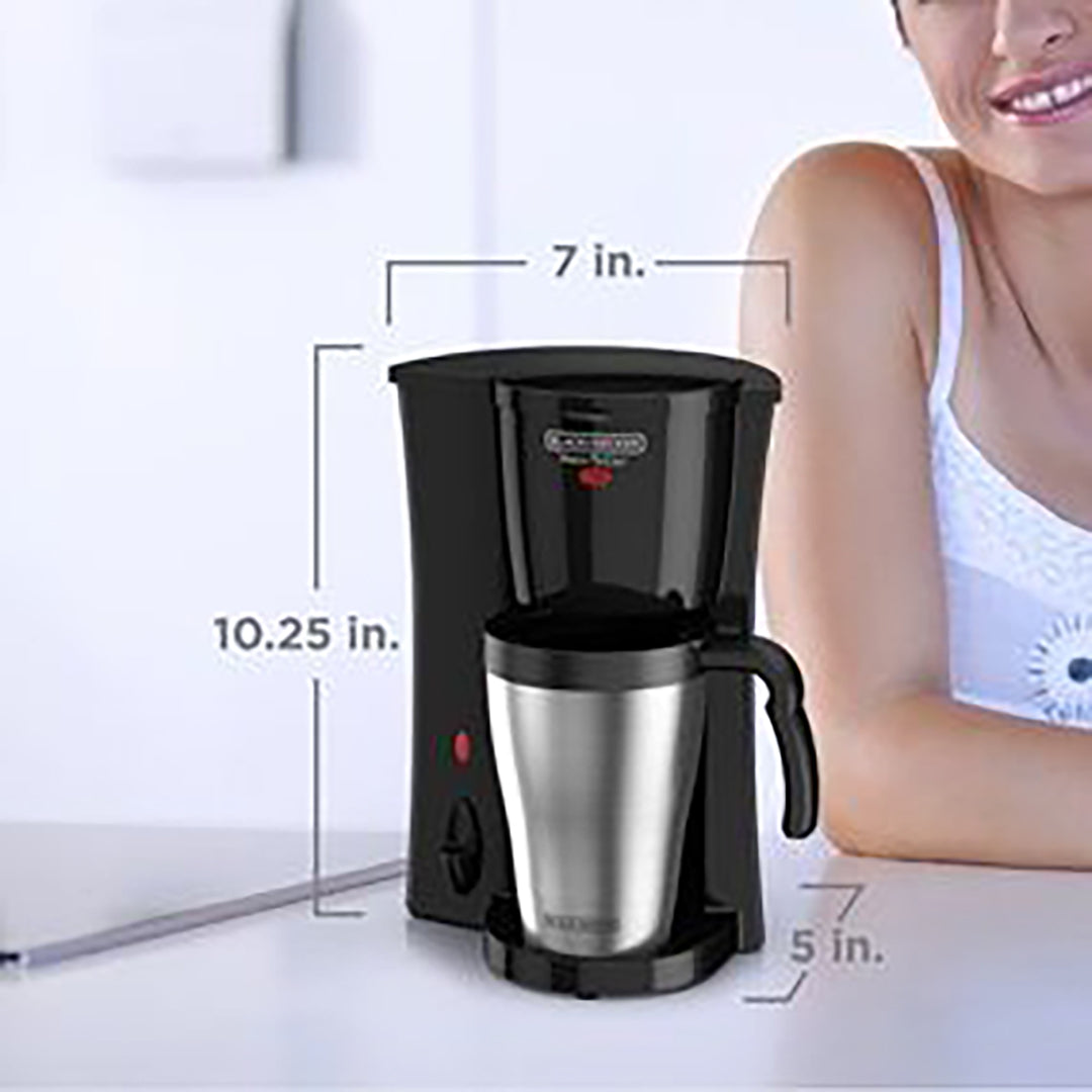 Black+Decker Coffee Maker DCM18S, 2 Cup Capacity, 800 Watt, Stainless Steel