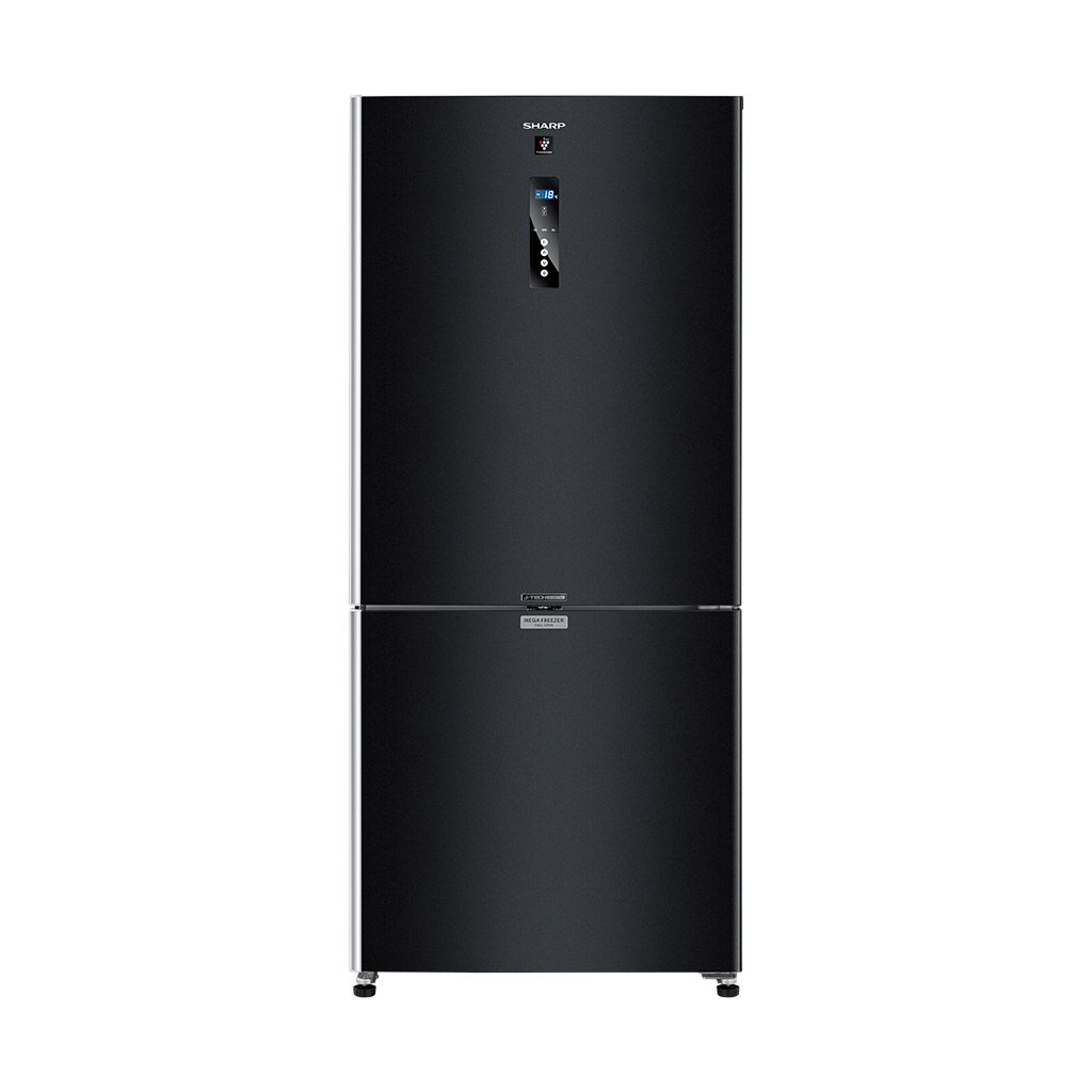 ثلاجة بفريزر علوي شارب ، سعة 558 لتر ، نوفروست ، بانفـرتر ، اسود - SJ-PV73K-BK