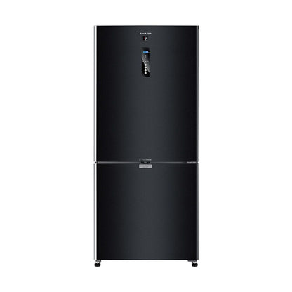 ثلاجة بفريزر علوي شارب ، سعة 558 لتر ، نوفروست ، بانفـرتر ، اسود - SJ-PV73K-BK