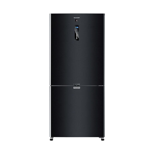 ثلاجة بفريزر علوي شارب ، سعة 558 لتر ، نوفروست ، بانفـرتر ، اسود - SJ-PV73K-BK