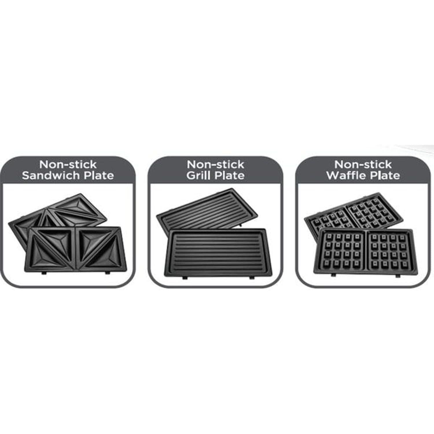 Sandwich Maker Black and Decker, 780 Watt, Black - TS2130-B5