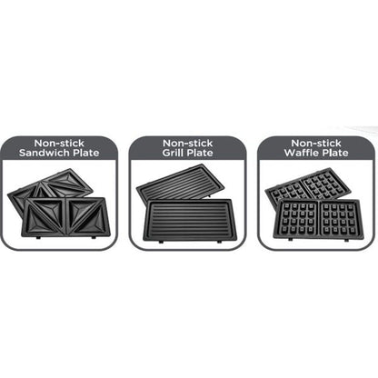 Sandwich Maker Black and Decker, 780 Watt, Black - TS2130-B5