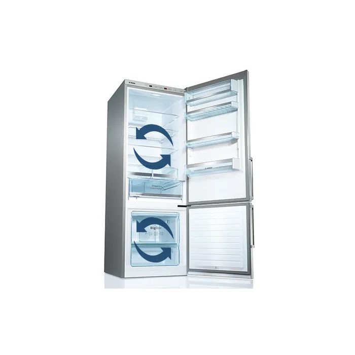 ثلاجة بفريزر سفلي بوش Series 4 ، سعة 483 لتر ، نوفروست ، لا ، فضي - KGN55VI2E9