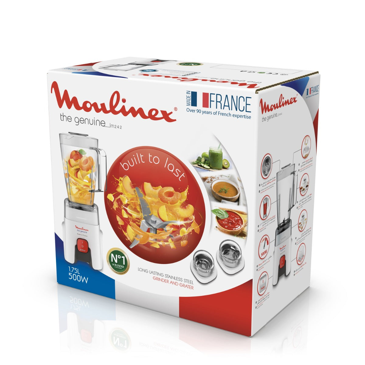 خلاط مولينكس Genuine ، سعة 1.75 لتر ، 500 وات ، ابيض - LM242B25