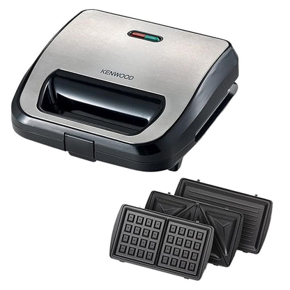 Kenwood Sandwich Maker 3 Plates 750W Black & Silver - SMM02