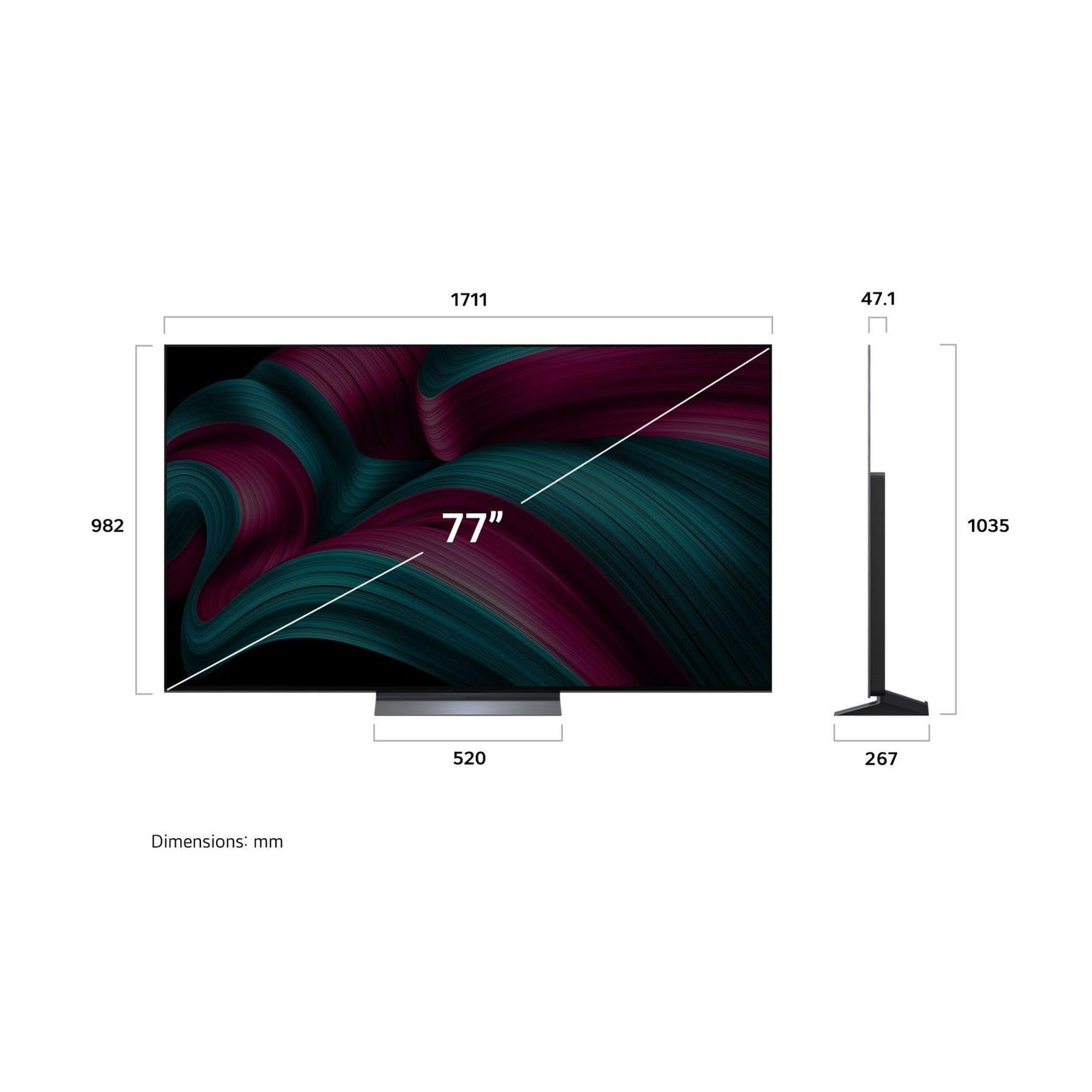 تلفزيون سمارت ال جي ، مقاس 77 بوصة ، OLED ، دقة 4K UHD ، ببسريفر داخلي