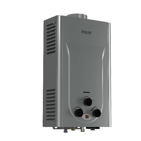 سخان غاز باساب ، سعة 10 لتر ، فضي - WH-10L