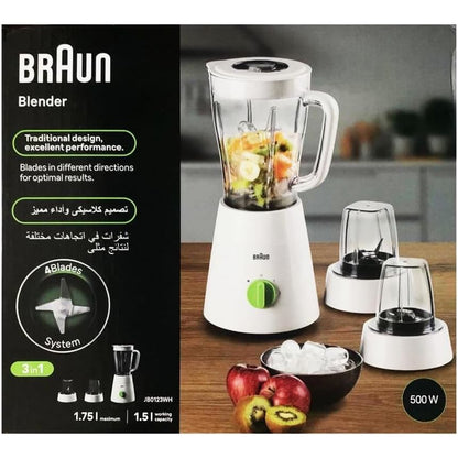 خلاط براون ، 500 واط ، ابيض - JB0123WH