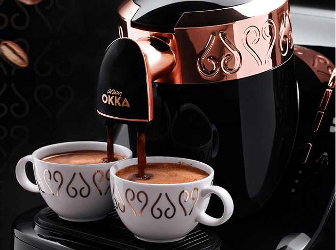 ماكينة قهوة تركي ار زوم اوكا عدد 2 كوب ، 710 وات ، اسود وذهبي - OK001