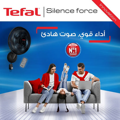 مروحة حائط تيفال سايلنس فورس ، مقاس 16 بوصة ، اسود - VG4151EE