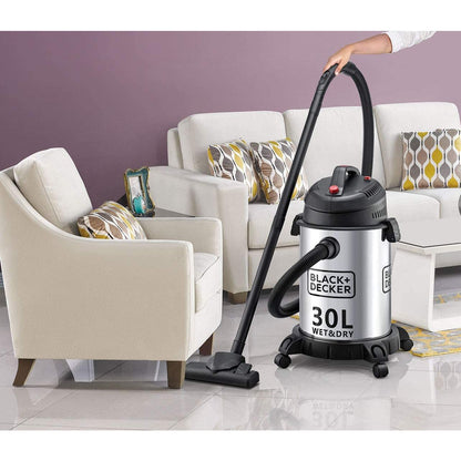 مكنسة برميل بلاك اند ديكر ، فضي واسود - WV1450-B5