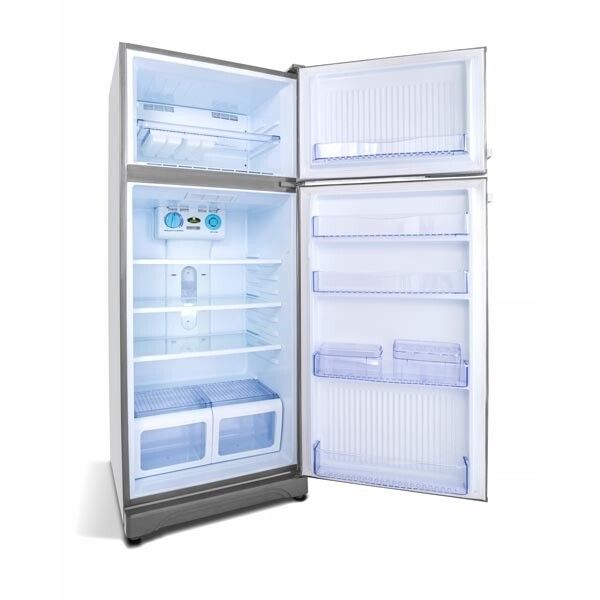 ثلاجة بفريزر علوي كيريازي KH370LN ، سعة 370 لتر ، نوفروست ، لا ، اسود