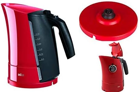 Kettle electric braun multiquick 3, capacity 1.7 liters, 2200 watts, red - WK300