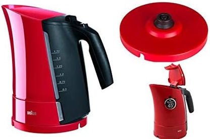 Kettle electric braun multiquick 3, capacity 1.7 liters, 2200 watts, red - WK300