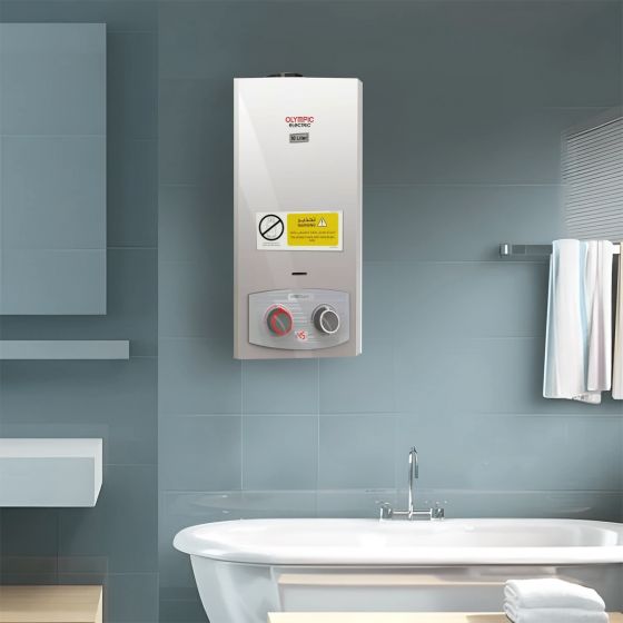 سخان غاز اوليمبيك اليكتريك ، سعة 6 لتر ، ابيض - 945105585