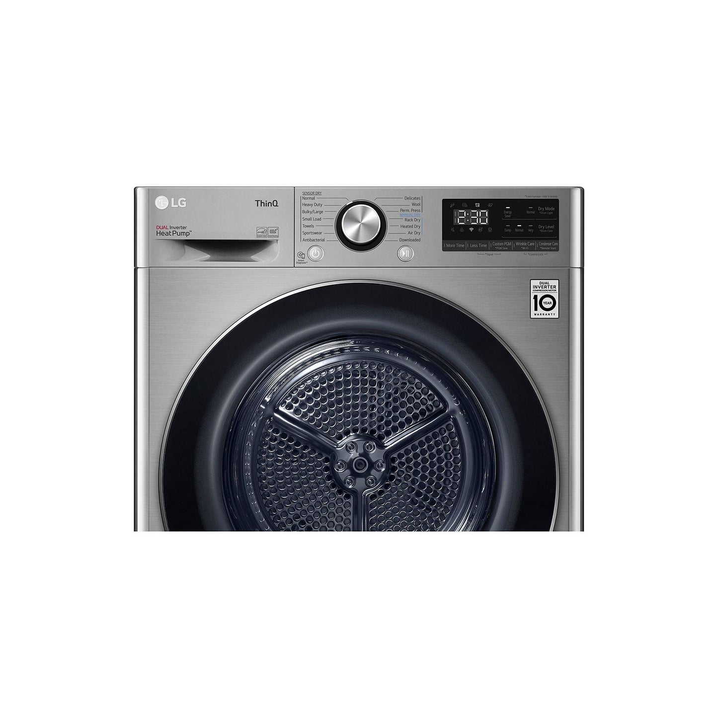 مجفف ملابس ال جي ، سعة 10.1 لتر ، بلاتنيوم - RH10V9PV2W