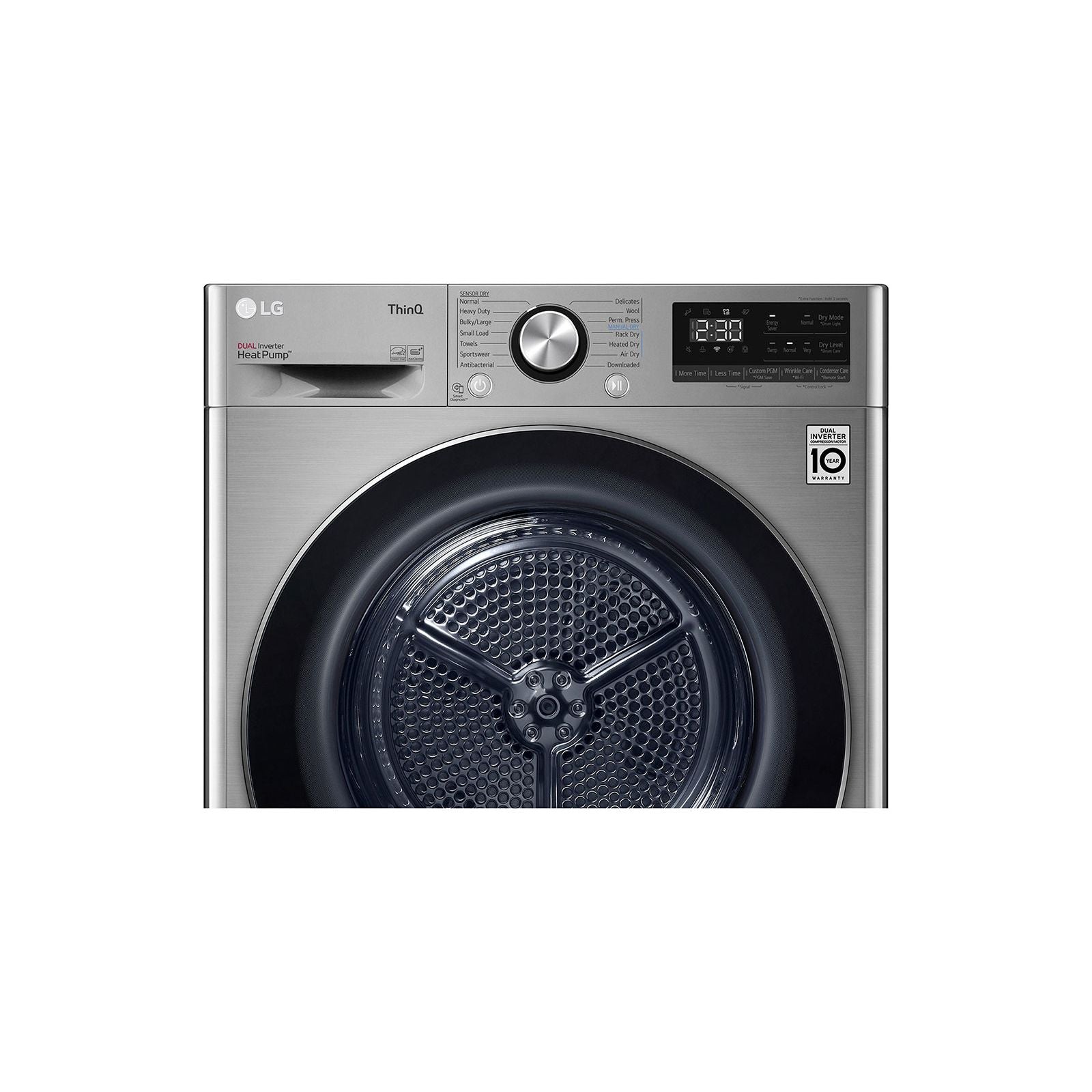 مجفف ملابس ال جي ، سعة 10.1 لتر ، بلاتنيوم - RH10V9PV2W