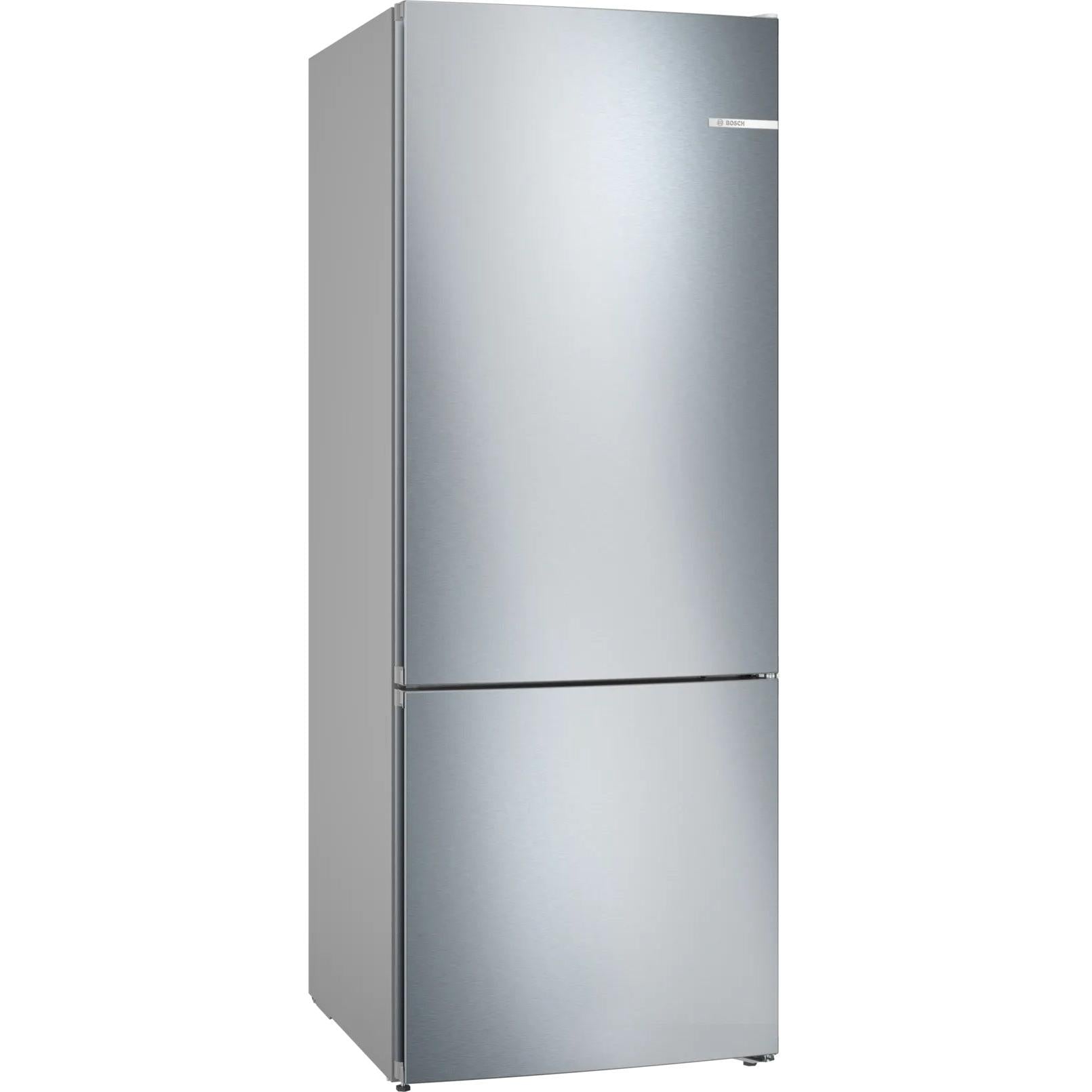 ثلاجة بفريزر سفلي بوش Series 4 ، سعة 483 لتر ، نوفروست ، لا ، فضي - KGN55VI2E9