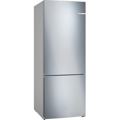 ثلاجة بفريزر سفلي بوش Series 4 ، سعة 483 لتر ، نوفروست ، لا ، فضي - KGN55VI2E9