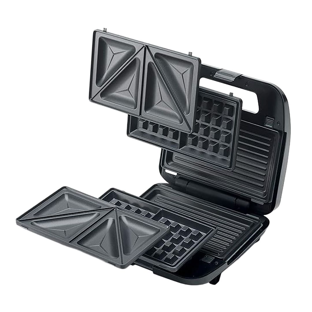 Kenwood Sandwich Maker 3 Plates 750W Black & Silver - SMM02