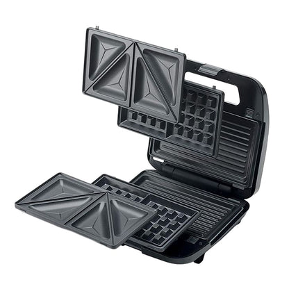 Kenwood Sandwich Maker 3 Plates 750W Black & Silver - SMM02