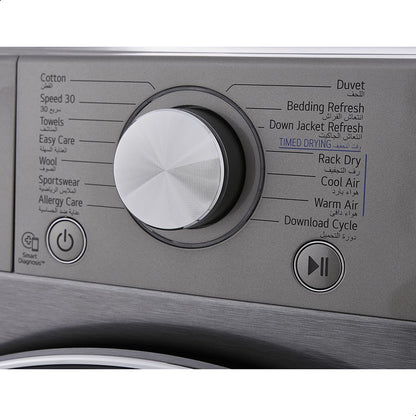 مجفف ملابس ال جي ، سعة 10.1 لتر ، بلاتنيوم - RH10V9PV2W