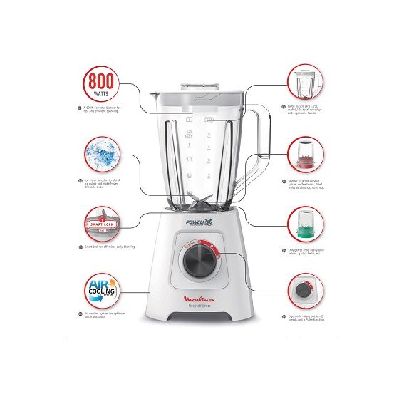 خلاط مولينكس Blendforce ، 800 وات ، ابيض - LM4231EG