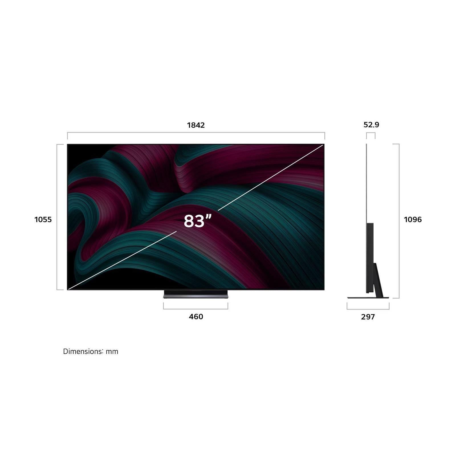 تلفزيون سمارت إل جي ، مقاس 83 بوصة ، ليد ، دقة 4K UHD ، ببريسفر داخلي - OLED83C56LA