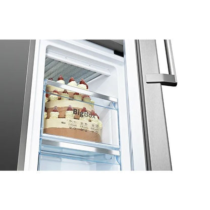 ثلاجة بفريزر سفلي بوش Series 4 ، سعة 483 لتر ، نوفروست ، لا ، فضي - KGN55VI2E9