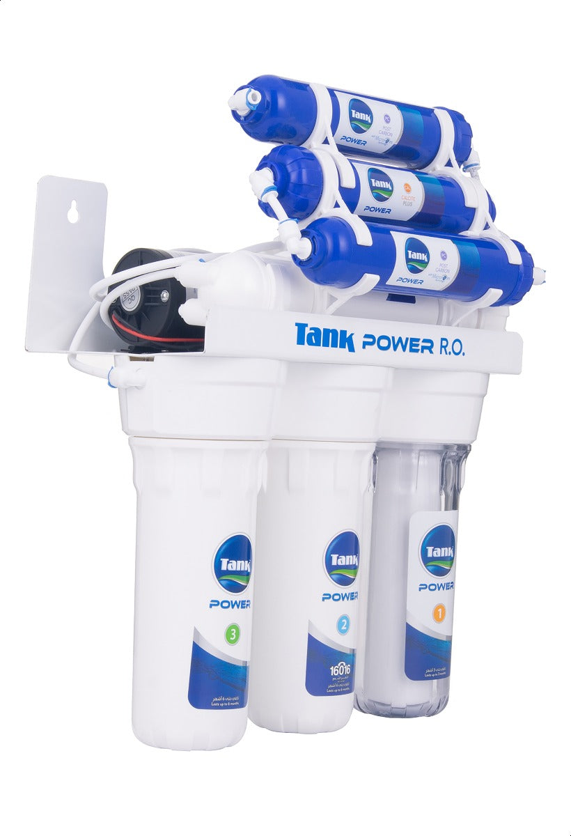 فلتر مياه تانك Power RO Pure ، عدد 7 مراحل ، ابيض