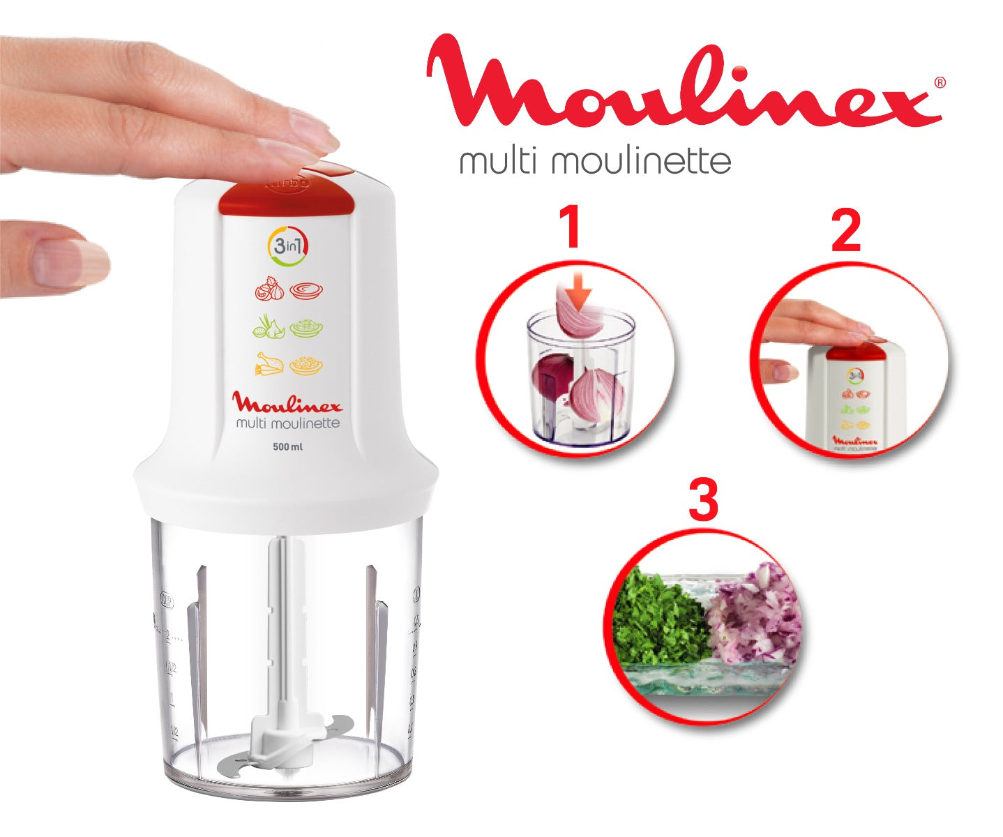 Moulinex Electric Chopper AT7151EG, White