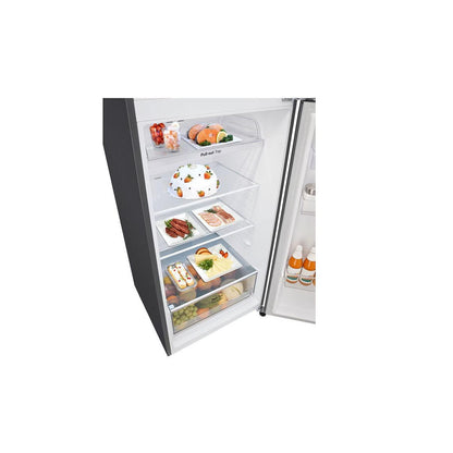 ثلاجة بفريزر علوي إل جي ، سعة 461 لتر ، نوفروست ، بانفتر ، فضي - GL-B602PFWQ