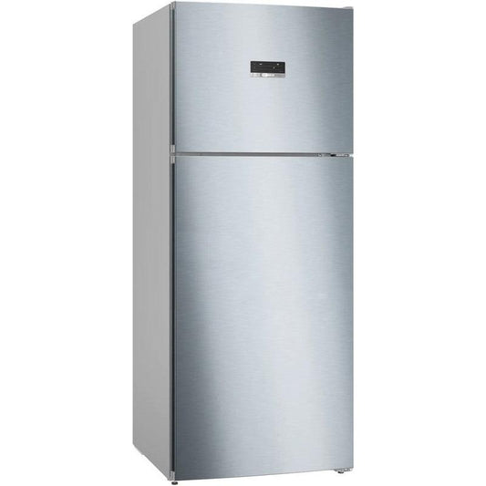 ثلاجة بفريزر علوي بوش Series 4 ، سعة 542 لتر ، نوفروست ، لا ، فضي - KDN76XI3E8
