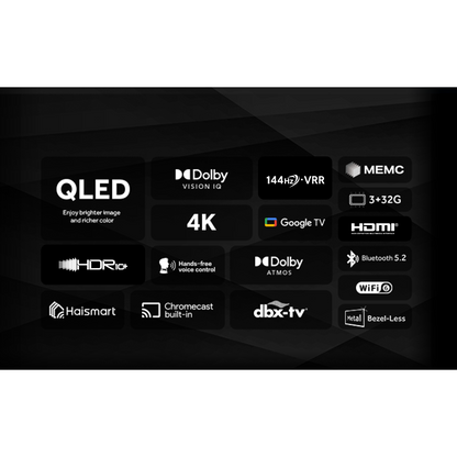 تلفزيون سمارت هاير ، مقاس 55 بوصة ، QLED ، دقة 4K UHD ، ببريسفر داخلي - H55S90EU
