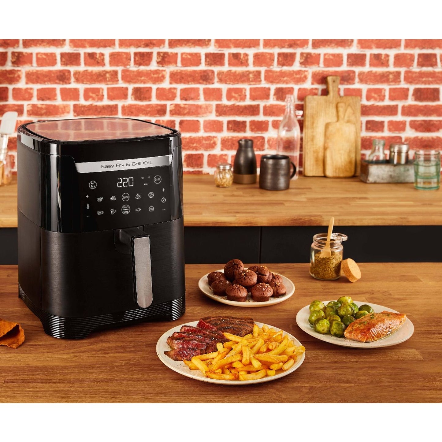 Easy Fry & Grill XXL Digital Tefal Air Fryer, 6.5 Liters, 1800 Watt, Black - EY8018EG