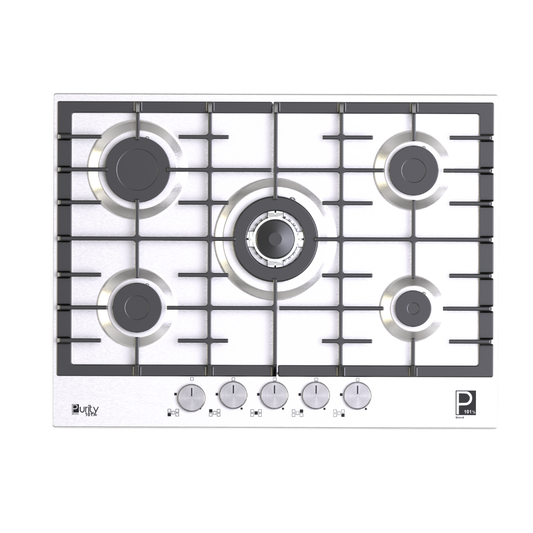 بيورتى مسطح غاز 70سم استانلس 5 شعلة HPT713S – Gas Hob 5 Eyes Heavy Duty Grids