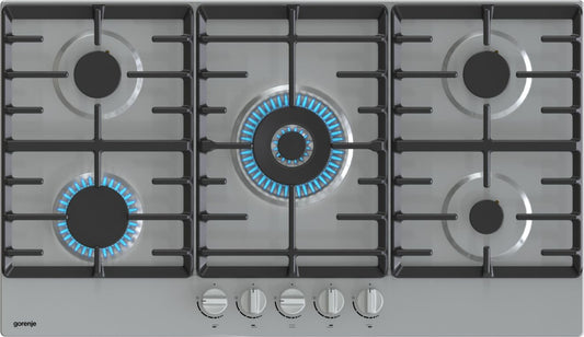 Gorenje Gas Built-In Hob GW9C51X, Silver, 5 Burners, 90cm