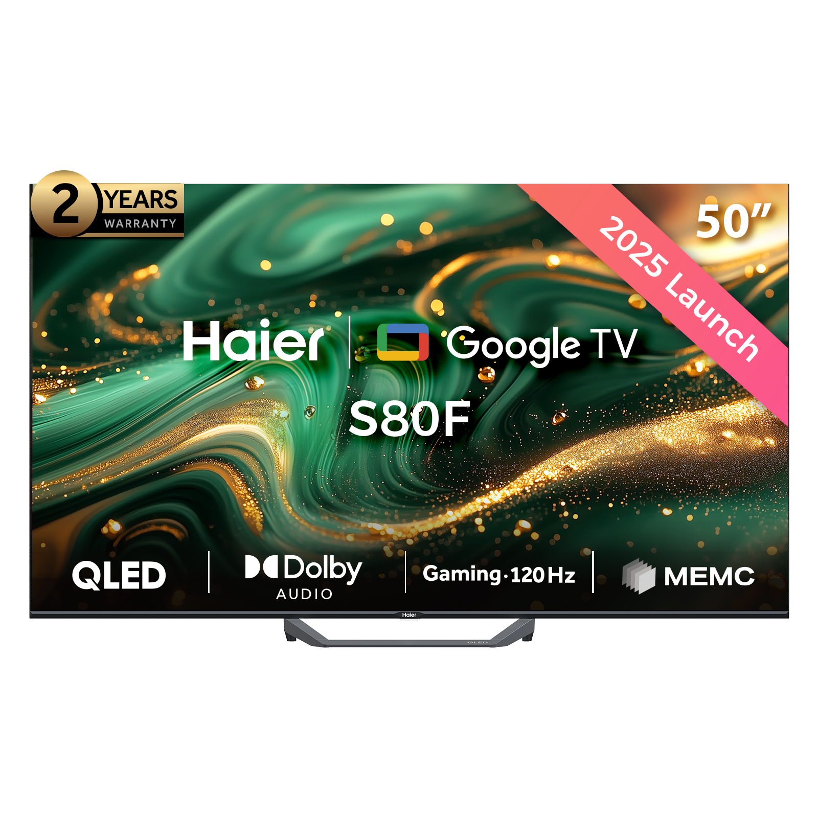 تلفزيون سمارت هاير ، مقاس 50 بوصة ، QLED ، دقة 4K UHD ، بب ريسفر داخلي - H50S80F